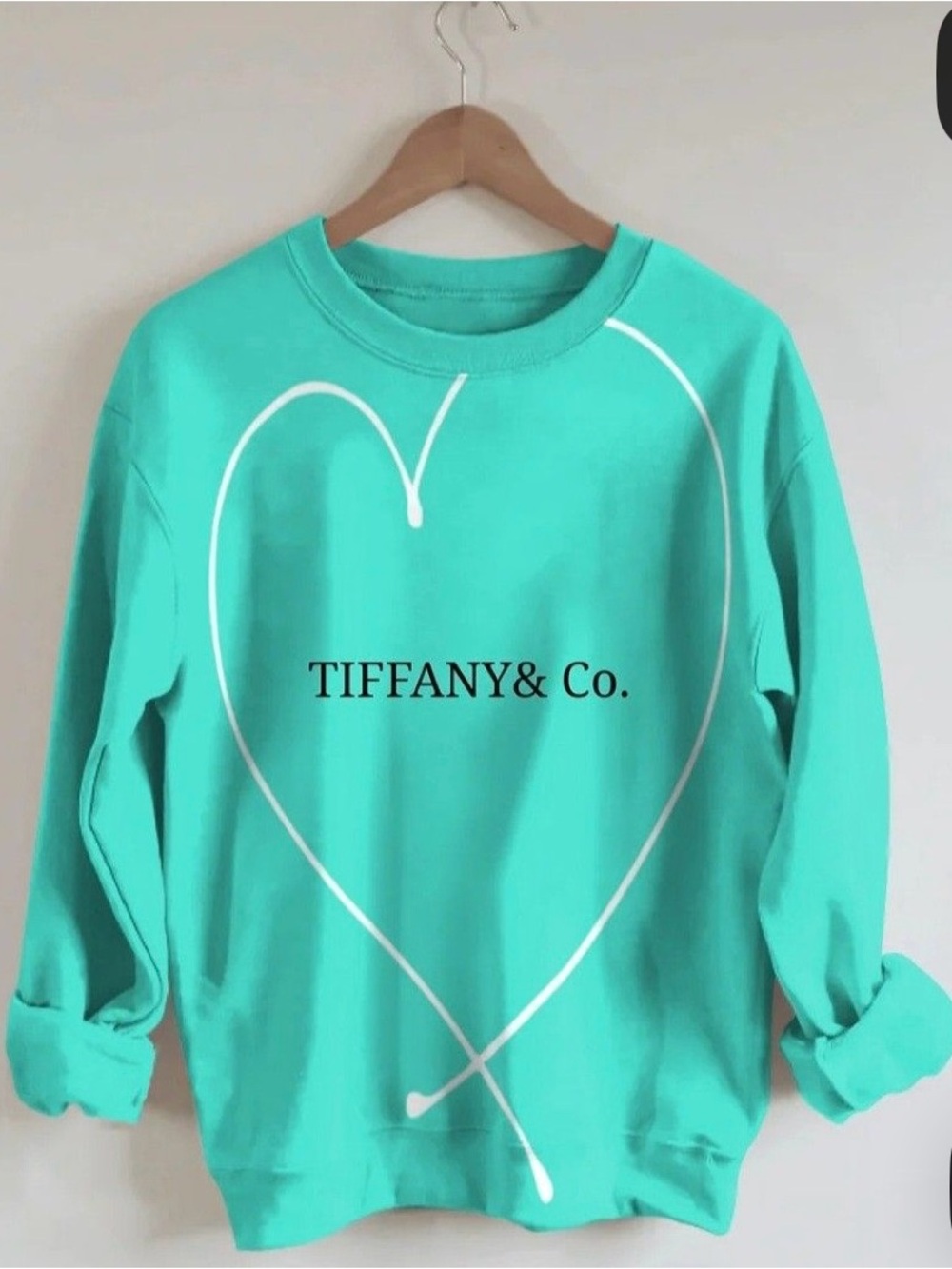 Tiffany & Co. Girls' Heart Pullover Sweatshirt - Tiffany Blue & White